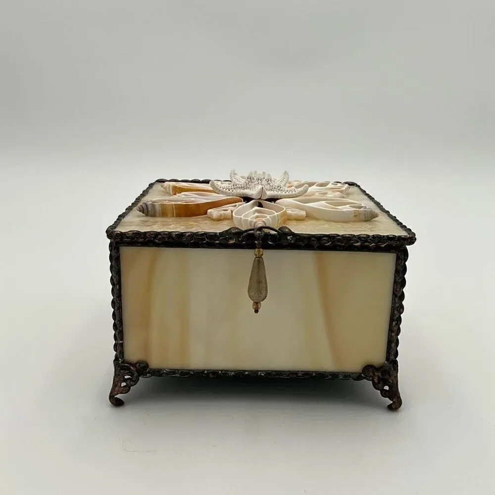 HANDCRAFTED Stained Glass Jewelry Box Keepsake Box